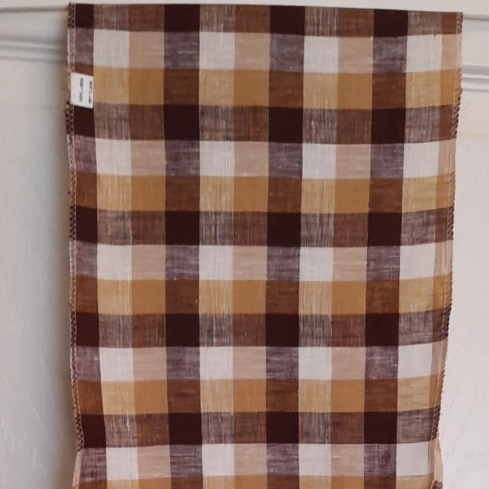 Essential Linen Check Scarf Wrap NWT